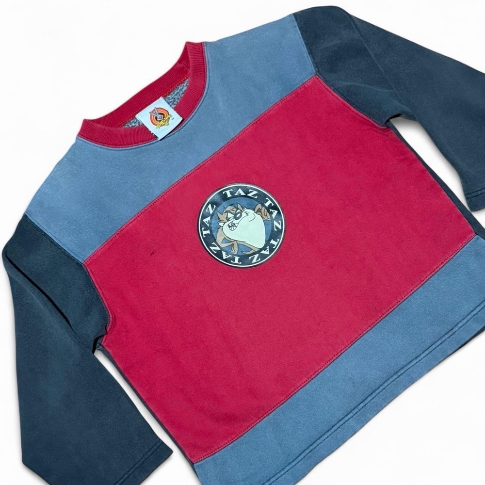 Vintage Kids Tasmanian Devil Looney Tunes Taz Graphic Pullover Sweater Size 6 - Picture 2 of 8